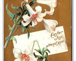 Easter Joys Attend You Flowers Gilt Embosed DB Postcard J18 - $2.92