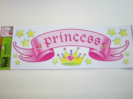 Princess Pink PRE-CUT Easy Off Wall Bedroom Jumbo Decor 18&quot; X 6&quot; Brand New! - £6.22 GBP