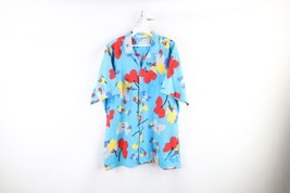 Vtg 70s Streetwear Mens XL Abstract Flower Collared Hawaiian Button Shirt USA - £71.18 GBP