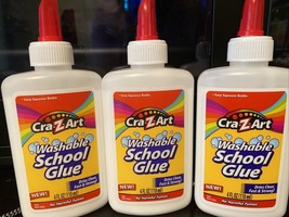 Cra-z-Art Washable School Glue Nontoxic 4 FL Oz Easy Squeeze Bottle 3pack - £11.70 GBP