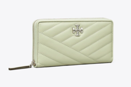 Tory Burch Kira Chevron Zip Continental Wallet Quilted Wallet ~Nwt~ Pine Frost - £138.93 GBP