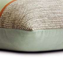 Mint Green &amp; Grey Jute Faux Leather Tape 16&quot;x16&quot; Throw Pillow Cover - Mint Fresh - £25.55 GBP+