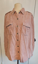 Bibi Women&#39;s Long Sleeve Shirt Jacket MEDIUM Light Pink Corduroy New - $58.04