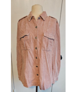 Bibi Women&#39;s Long Sleeve Shirt Jacket MEDIUM Light Pink Corduroy New - $58.04