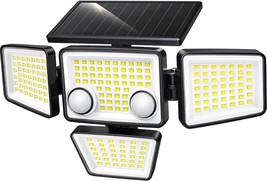 Solar Outdoor Lights 3000LM 188 LED Motion Sensor Outdoor Lights 4 Heads IP65 Wa - £44.99 GBP
