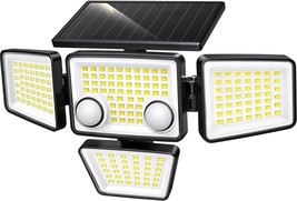 Solar Outdoor Lights 3000LM 188 LED Motion Sensor Outdoor Lights 4 Heads IP65 Wa - £45.50 GBP