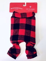 WonderShop Red &amp; Black Buffalo Plaid Size XS Up To 10lbs Cozy Fleece Pet Pajamas - £9.44 GBP