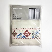 Ikea Birgit Ljuv 39&quot; x 98&quot; Fabric Curtain Panel Set Embroidered Multi-Co... - £62.09 GBP