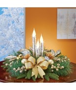 Elegant Lighted LED Candle Centerpiece Christmas Silver Gold Floral Tabl... - $39.63 CAD
