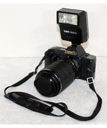 Canon 35mm T70  SLR Camera Outfit w/ 188A Flash + 75-200 Zoom Lens + Cap... - $199.99