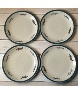 4 VTG 1992 GEOFF HAGER Trout Fish Anglers Expressions Dinner Plates Cabin READ - $29.65