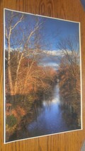 19x13 Digital Art Photograph Blue Ridge Mountains Virginia River in Fall - $49.99