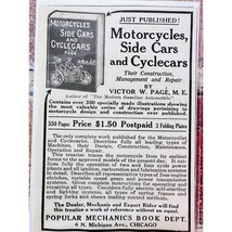 1914 Motorcycles Side Cars and Cyclecars -  Original Antique Vtg PRINT AD - £11.96 GBP