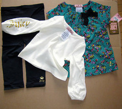 Juicy Couture Baby Leggings 3 Piece Set Sparkle Garden 12-18 months - £50.67 GBP