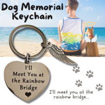 Loss Of Pet Memorial Keychain Dog Cat Jewelry Sympathy Key Ring - Rainbo... - £12.53 GBP