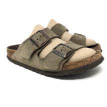 Birkenstock 245 Arizona Sandal Size 38 US 7 Suede 2 Strap Taupe Soft Footbed - £23.25 GBP