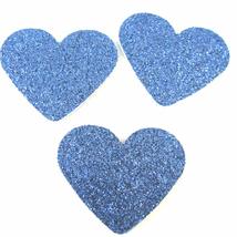 DIY Pre Cut Frosty Blue Glitter DIY Making Kit Double Sided Hearts - £7.99 GBP