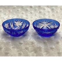 Vintage Cristal D&#39;Arques-Durand Cobalt Blue Cut-to-Clear Sm. Bowls/Salt ... - $32.62