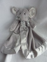 Bearington Baby Elephant Lovey Security Blanket Gray Satin - £15.62 GBP