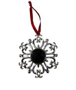 Lenox Snowflake Ornament Silver Tone Blue Crystal Center Holiday Christm... - $17.10