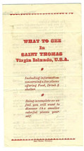 What To See in Saint Thomas Virgin Islands USA Brochure 1940&#39;s William H Hastie - $49.63