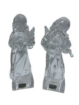 Mikasa Herald Collection Angelic Harp Violin Figurine Full Lead Crystal Set 8&quot; - £51.83 GBP