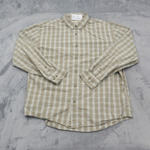 Cabelas Shirt Mens XL Brown Plaid Long Sleeve Button Down Casual Woven Cotton - $19.68