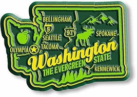 Washington Premium State Magnet by Classic Magnets, 2.6&quot; x 1.8&quot;, Collectible Sou - £3.06 GBP