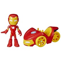 Spidey and His Amazing Friends Hasbro Marvel Iron Man Action Figure and Iron Rac - £29.60 GBP