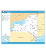 New York State Counties w/Cities Laminated Wall Map - £154.68 GBP