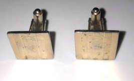 Vintage Gold Colored Square Pair Of Cufflinks - £5.43 GBP