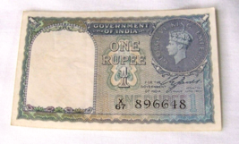 British Government of India 1940 one Rupee note Arabic lettering - $9.89