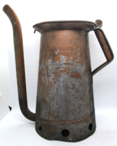 Antique Copper One Gallon Oil Can with Thumb Button - £53.49 GBP