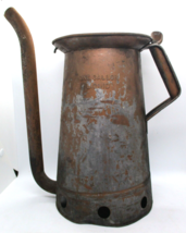 Antique Copper One Gallon Oil Can with Thumb Button - $68.31