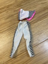 Vintage Barbie Doll Outfits Black White Pink Striped Retro 1980s KG JD - $277.31 MXN
