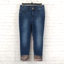 White House Black Market Jeans Women 2S The Slim Crop Mid Rise Metallic ... - £19.61 GBP