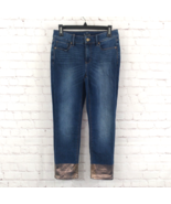 White House Black Market Jeans Women 2S The Slim Crop Mid Rise Metallic ... - £19.74 GBP