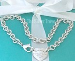 15.5&quot; Please Return To Tiffany &amp; Co Heart Tag Silver Choker Necklace Center - £505.23 GBP