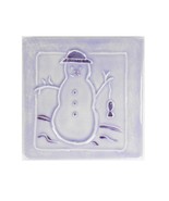 Snowman &amp; Fish Marilyn J Appleman Signed Ceramic Decorative Art Tile Win... - $13.54 CAD