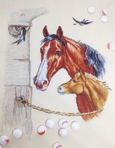 Horse cross stitch rustic pattern pdf - Cottagecore embroidery horse family  - £11.93 GBP