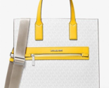 Michael Kors Large NS Signature Tote White Yellow 35T0SY9T7B NWT $398 Re... - $108.89