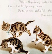 C1890 Adorable Kittens Cats Lithograph Raphael Tuck Co Victorian Book Pr... - £23.13 GBP