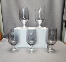 Schott Zweisel Nekar Smoke Etched Rose Crystal Iced Tea Water Glasses (S... - $49.50