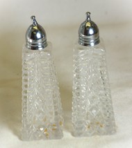 Salt &amp; Pepper Shaker Set Clear Glass Japan - $9.89