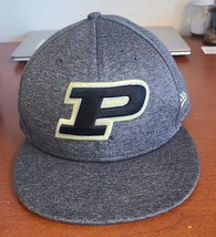 Vintage New Era The 5950  Purdue Boilers Baseball Hat Cap Sz 7.5 Gray Fitted - £14.83 GBP