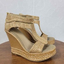 Kenneth Cole Reaction Womens Live It Up Sandals 6.5 Cream Woven Straw We... - £20.30 GBP