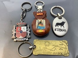 4 Vintage Keyring Spain Keychain Rdo Espana 4 Porte-Clés Espangne ~ Coat Of Arms - £18.34 GBP