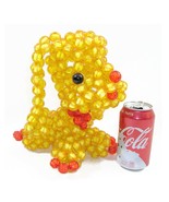 Acrylic Yellow Beaded Dog Figure 10&#39;&#39; Large Bead Floppy Ears Beagle 3D H... - £18.49 GBP