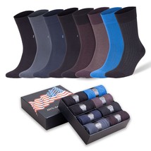 Men&#39;s Bamboo Dress Socks for Summer 8 Pairs with Gift Box Shoe Size 8 to... - £23.62 GBP