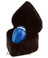 Cobalt Blue Alloy 3" Size Funeral Cremation Urn Keepsake with Velvet Heart Box - £56.82 GBP